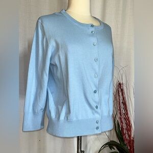 Bamboo Traders blue cardigan sweater - L